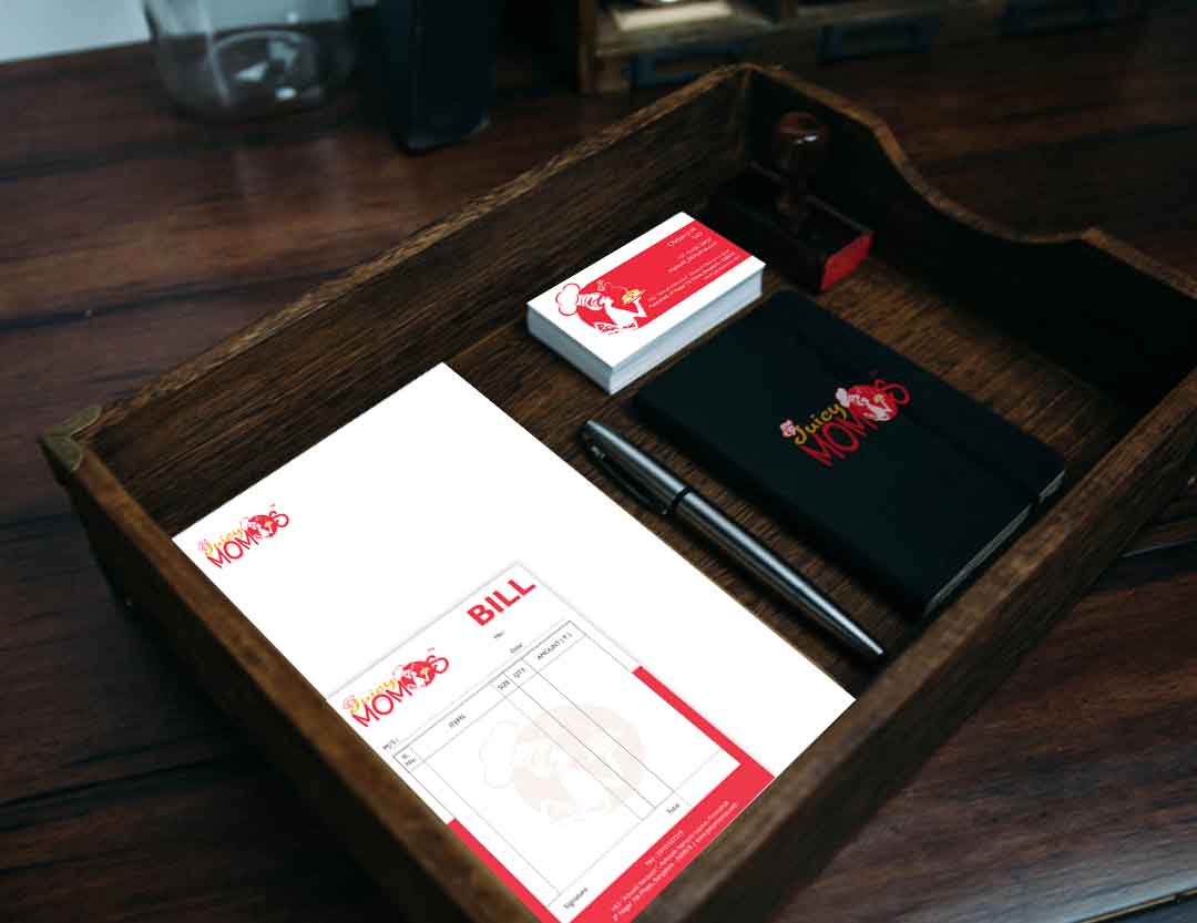 Juicy Momos Stationery Design